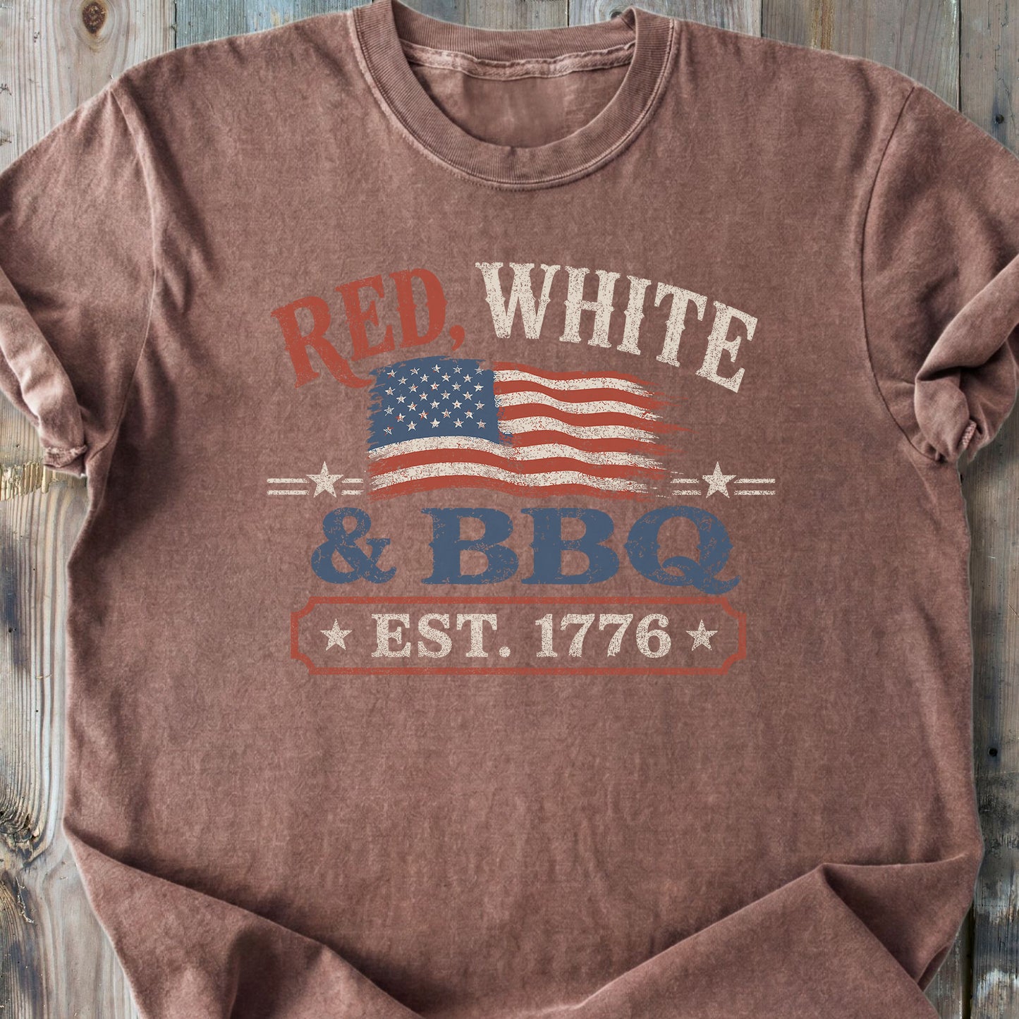 Red, White And BBQ - Premium Heavyweight Tee