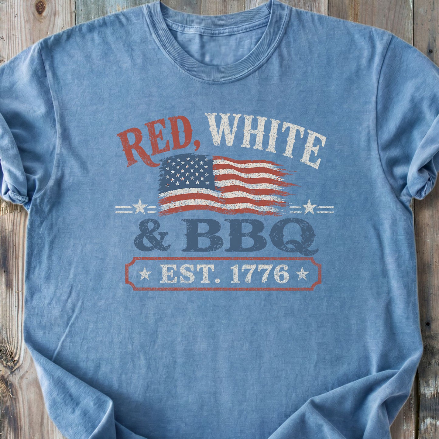 Red, White And BBQ - Premium Heavyweight Tee