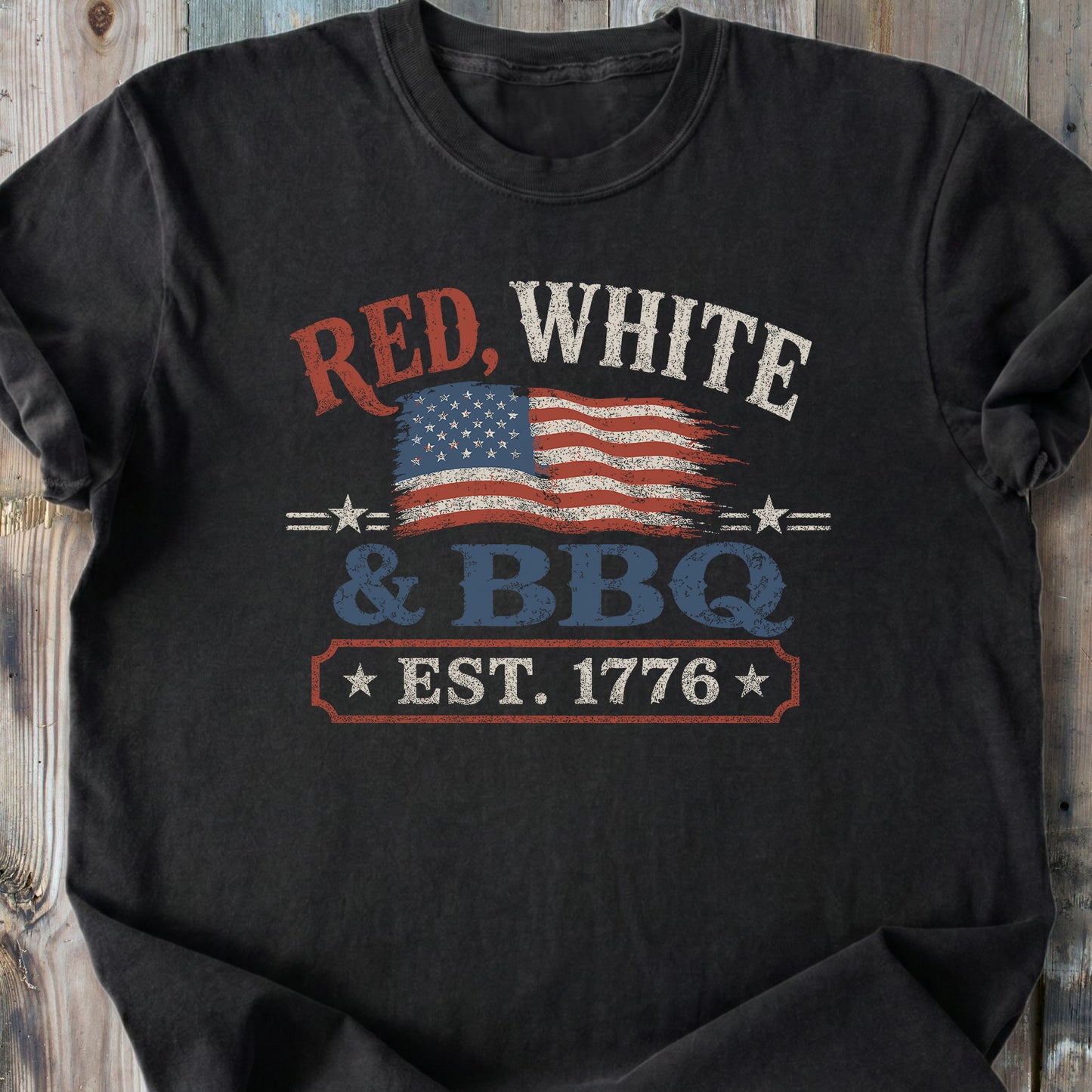 Red, White And BBQ - Premium Heavyweight Tee