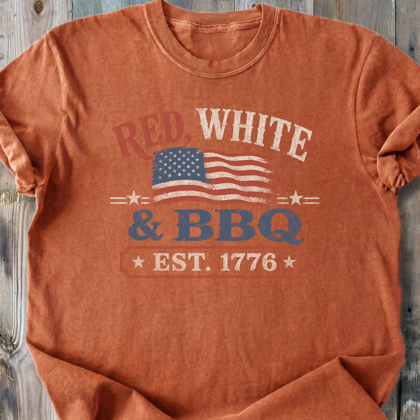 Red, White And BBQ - Premium Heavyweight Tee