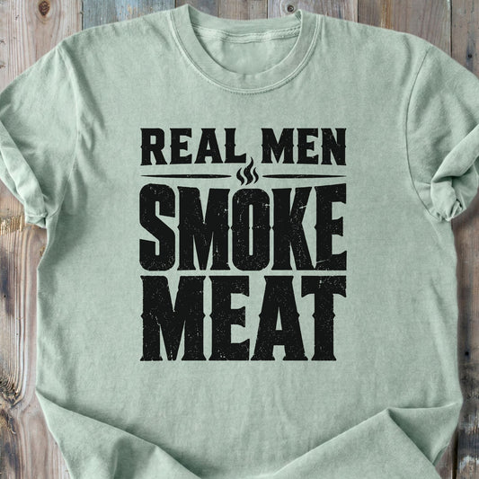 Real Men Smoke Meat - Premium Heavyweight Tee