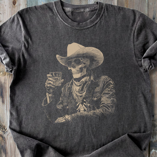 Cheers Skeleton Cowboy - Premium Heavyweight Tee
