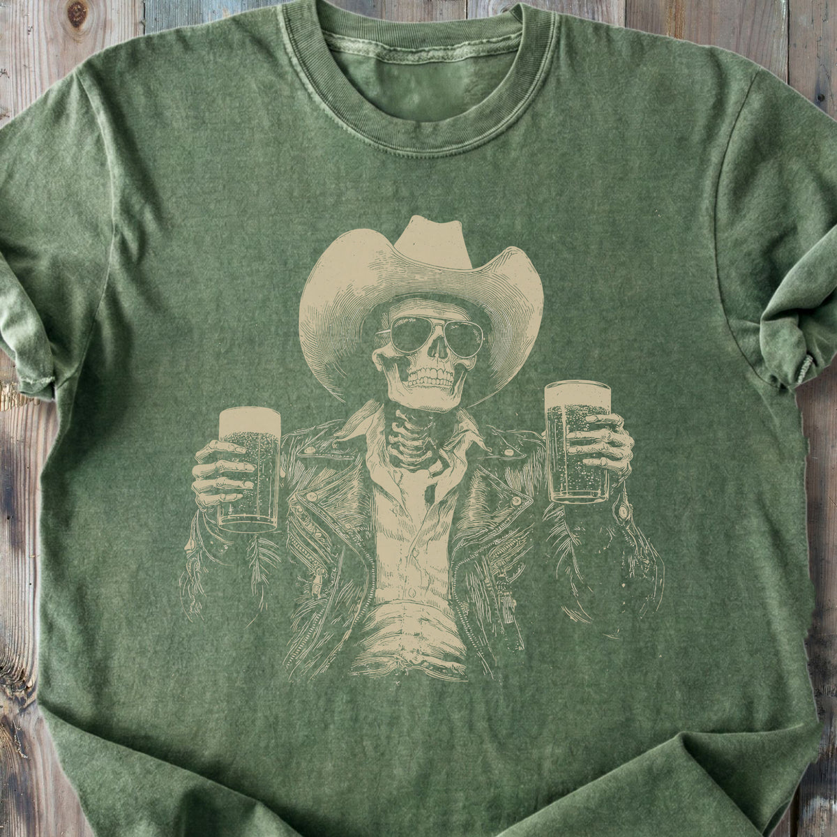 Skeleton Cowboy - Premium Heavyweight Tee