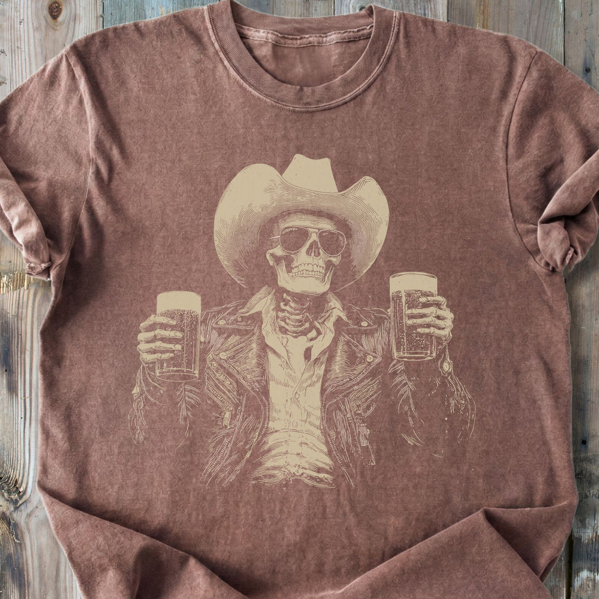 Skeleton Cowboy - Premium Heavyweight Tee
