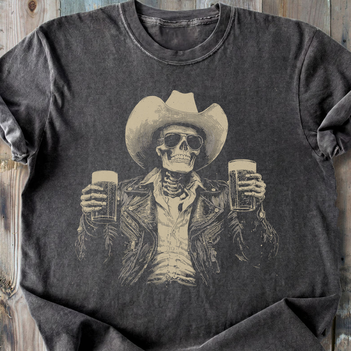Skeleton Cowboy - Premium Heavyweight Tee