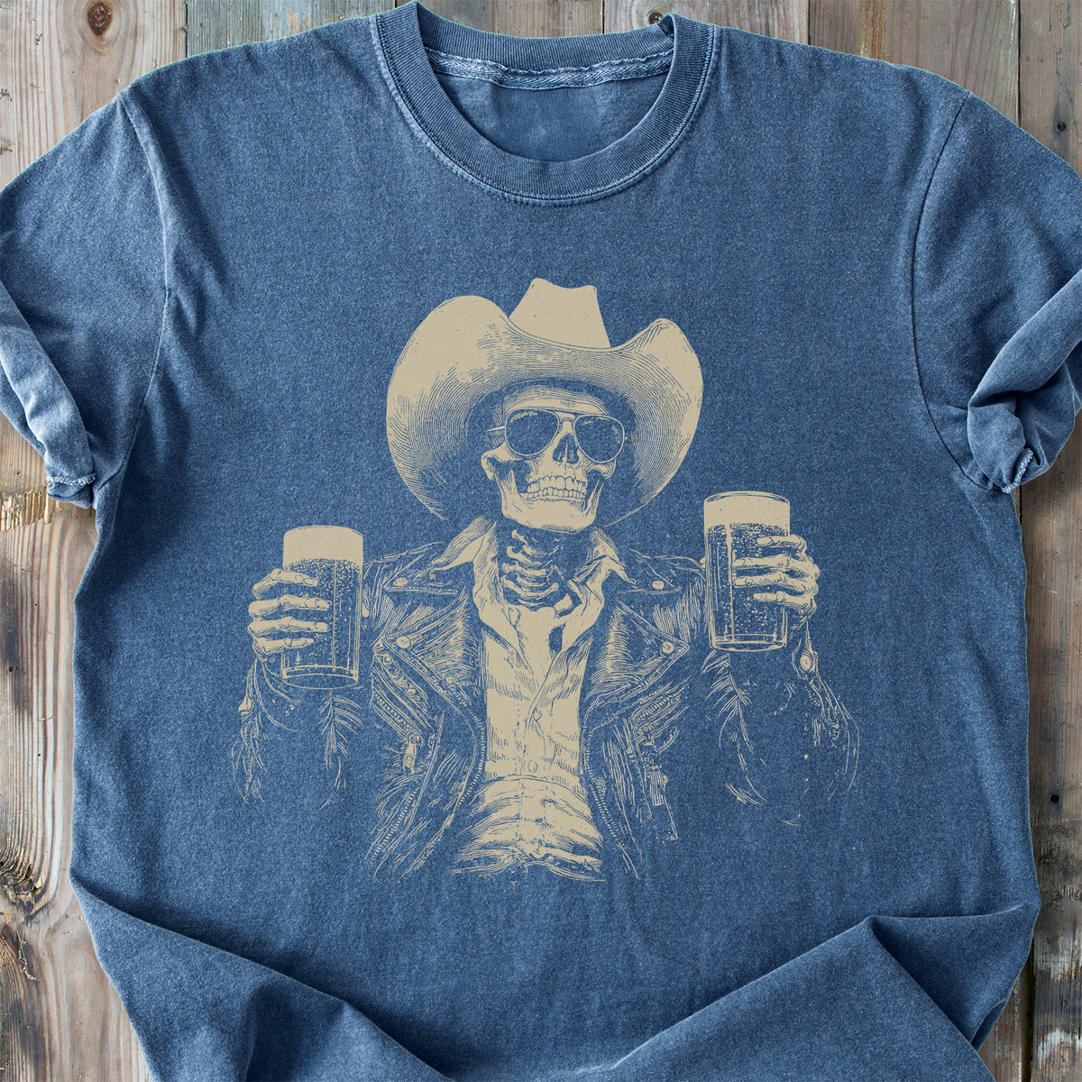 Skeleton Cowboy - Premium Heavyweight Tee