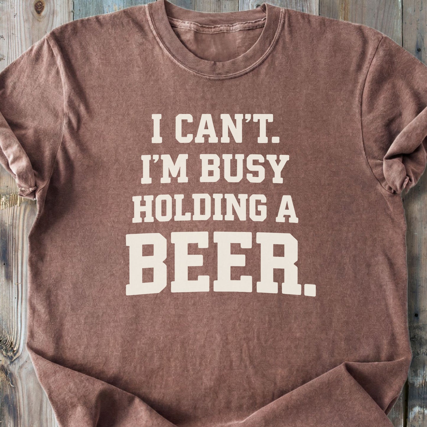 Busy Holding A Beer - Premium Heavyweight Tee