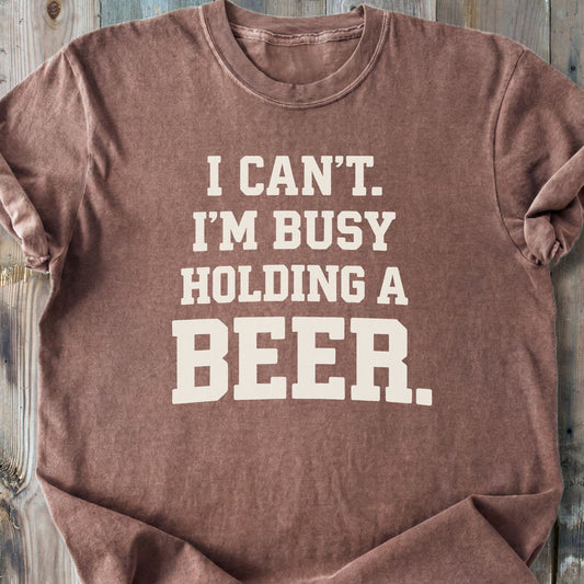 Busy Holding A Beer - Premium Heavyweight Tee