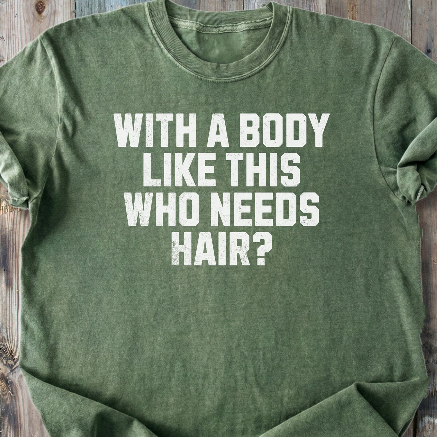 Who Needs Hair - Premium Heavyweight Tee