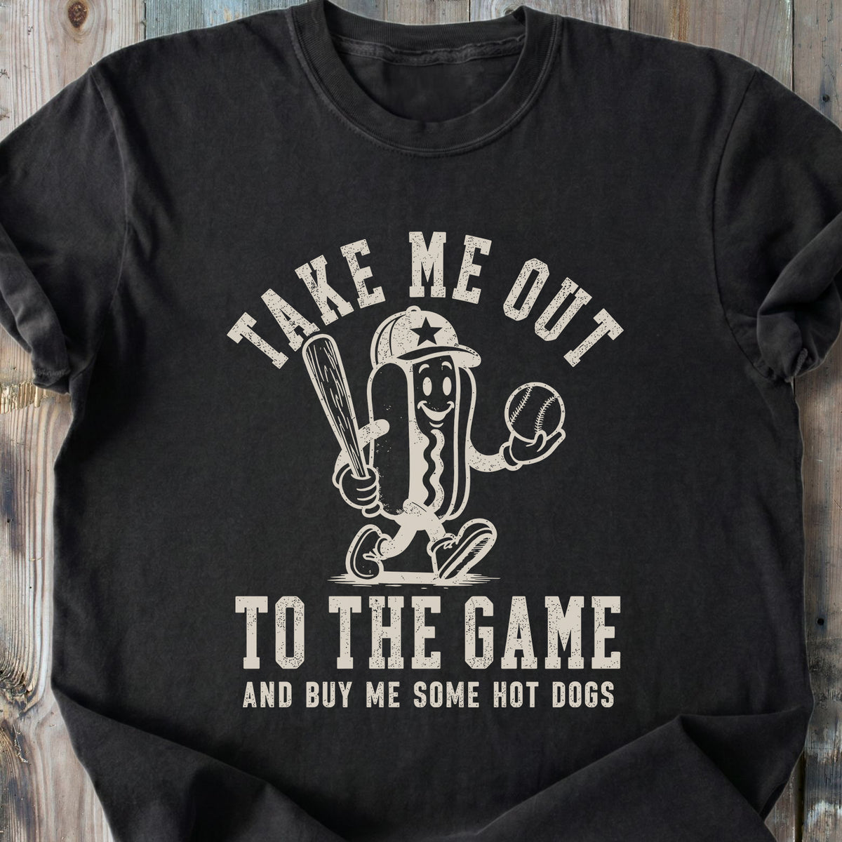 Take Me Out To The Game Hot Dog - Premium Heavyweight Tee