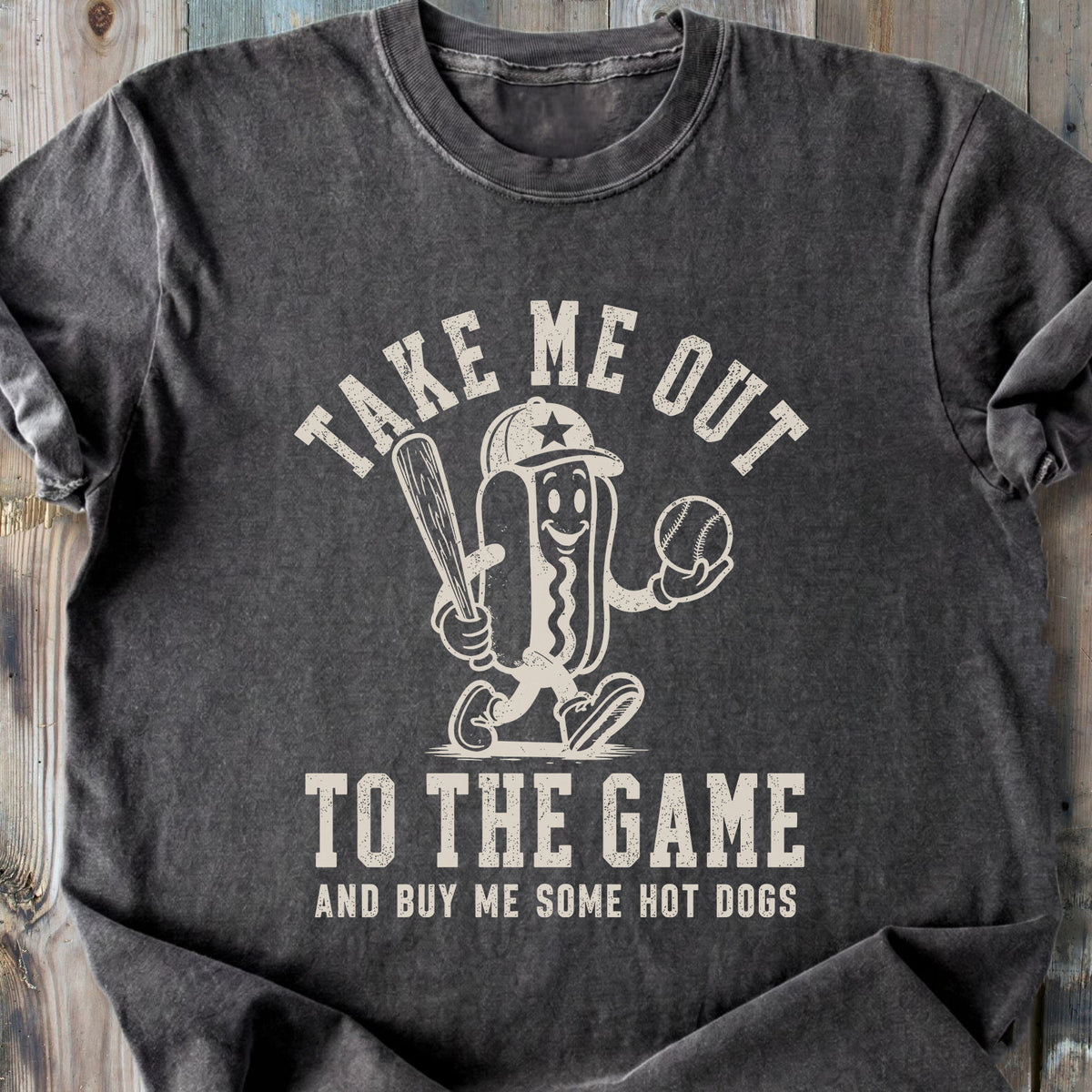 Take Me Out To The Game Hot Dog - Premium Heavyweight Tee