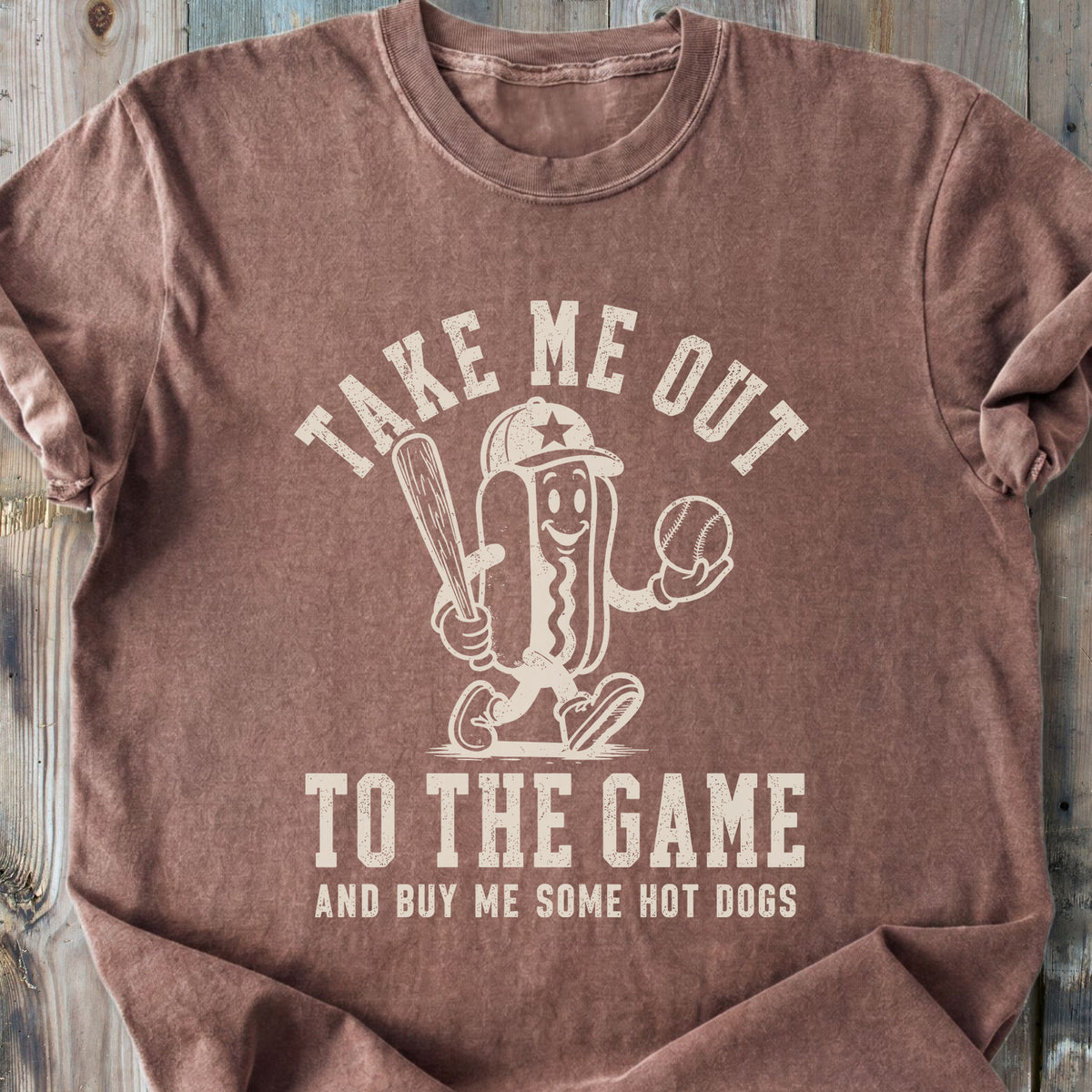 Take Me Out To The Game Hot Dog - Premium Heavyweight Tee