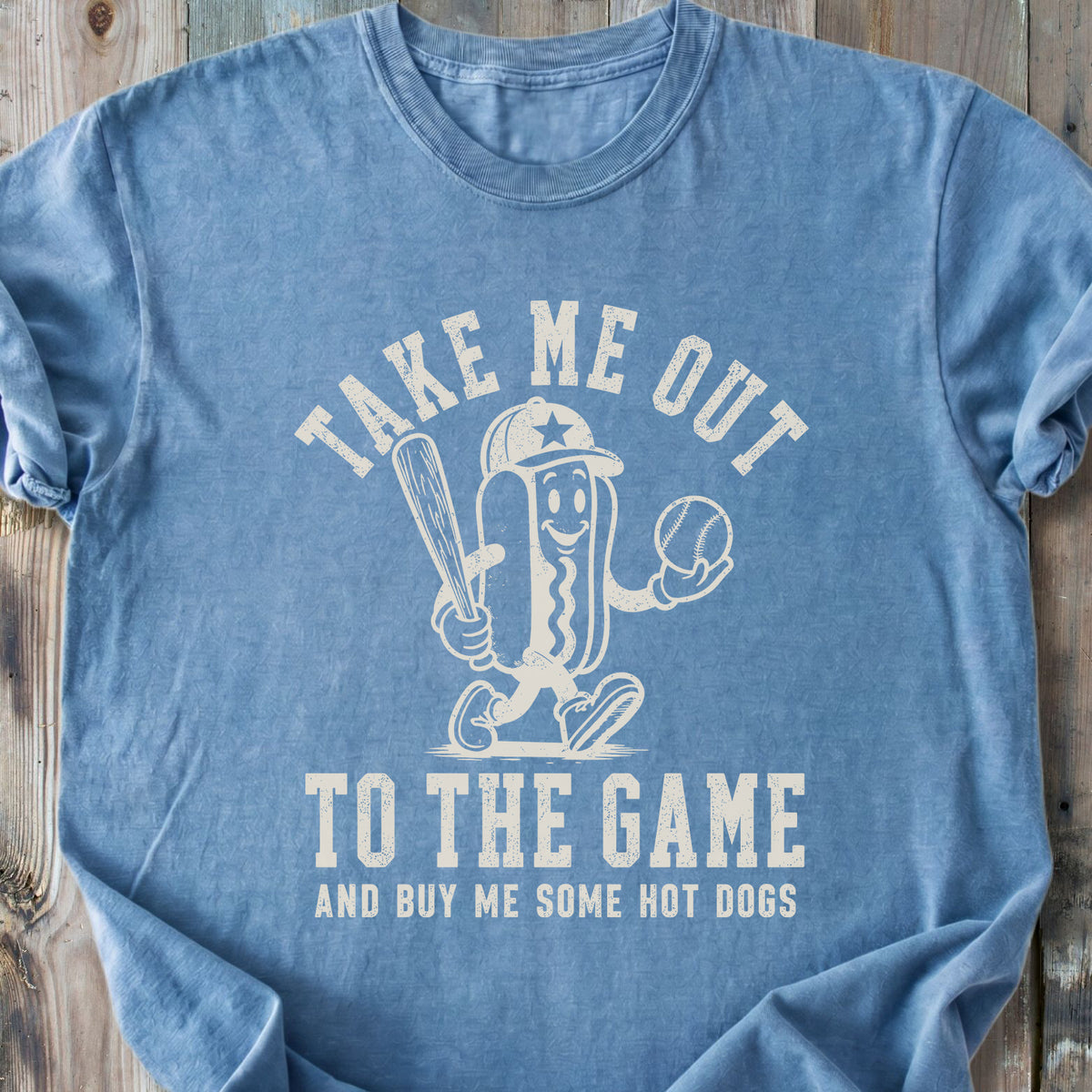 Take Me Out To The Game Hot Dog - Premium Heavyweight Tee