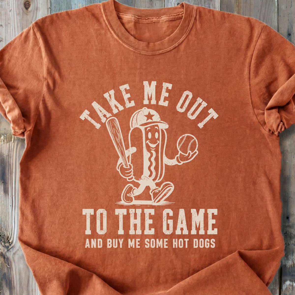 Take Me Out To The Game Hot Dog - Premium Heavyweight Tee