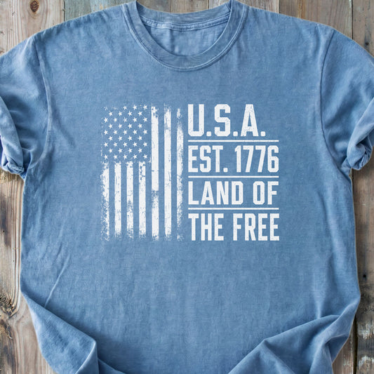 USA Land Of The Free - Premium Heavyweight Tee