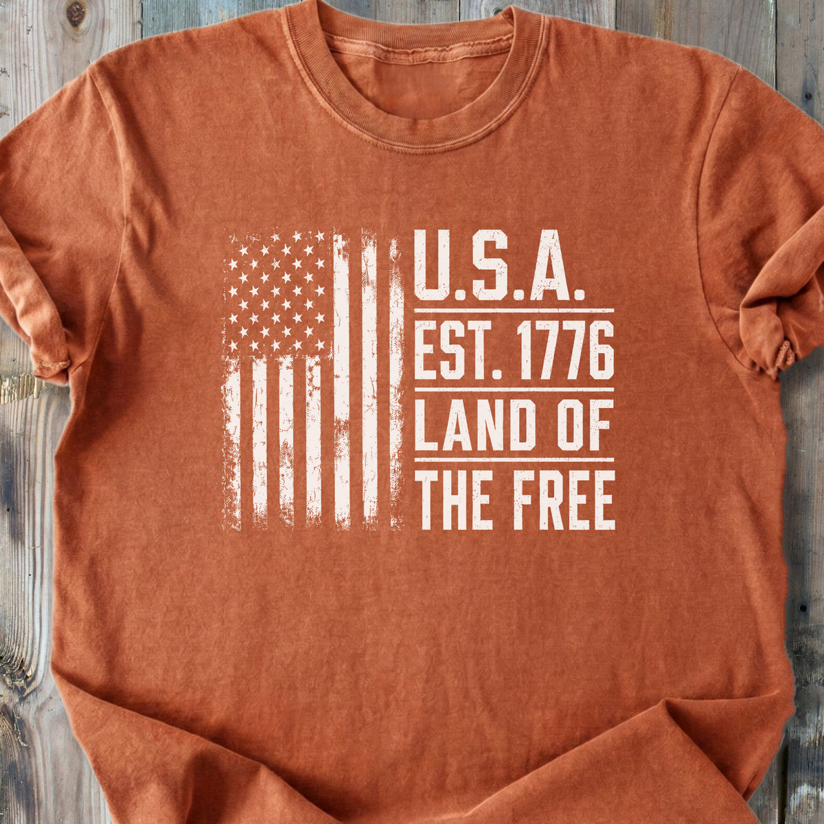 USA Land Of The Free - Premium Heavyweight Tee