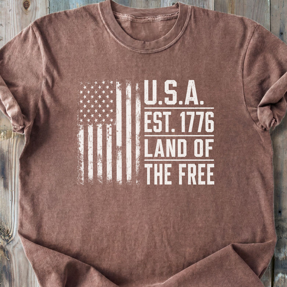 USA Land Of The Free - Premium Heavyweight Tee