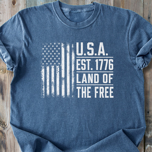 USA Land Of The Free - Premium Heavyweight Tee
