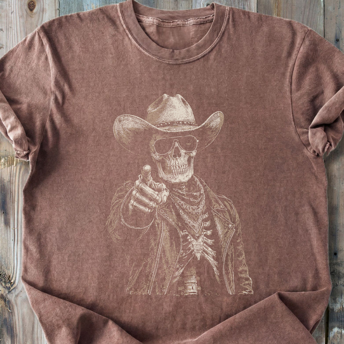 Straight Shooter Skeleton - Premium Heavyweight Tee