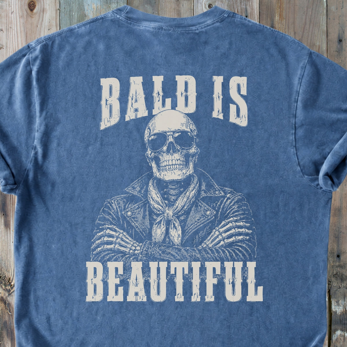 Bald Is Beautiful BACK PRINT - Premium Heavyweight Tee