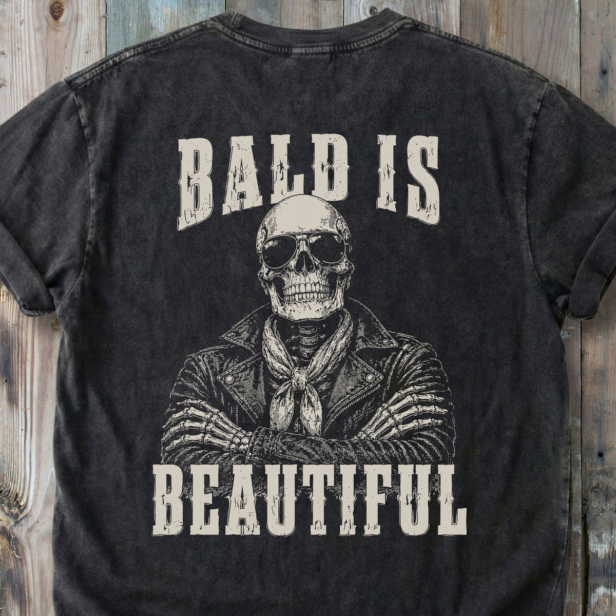 Bald Is Beautiful BACK PRINT - Premium Heavyweight Tee