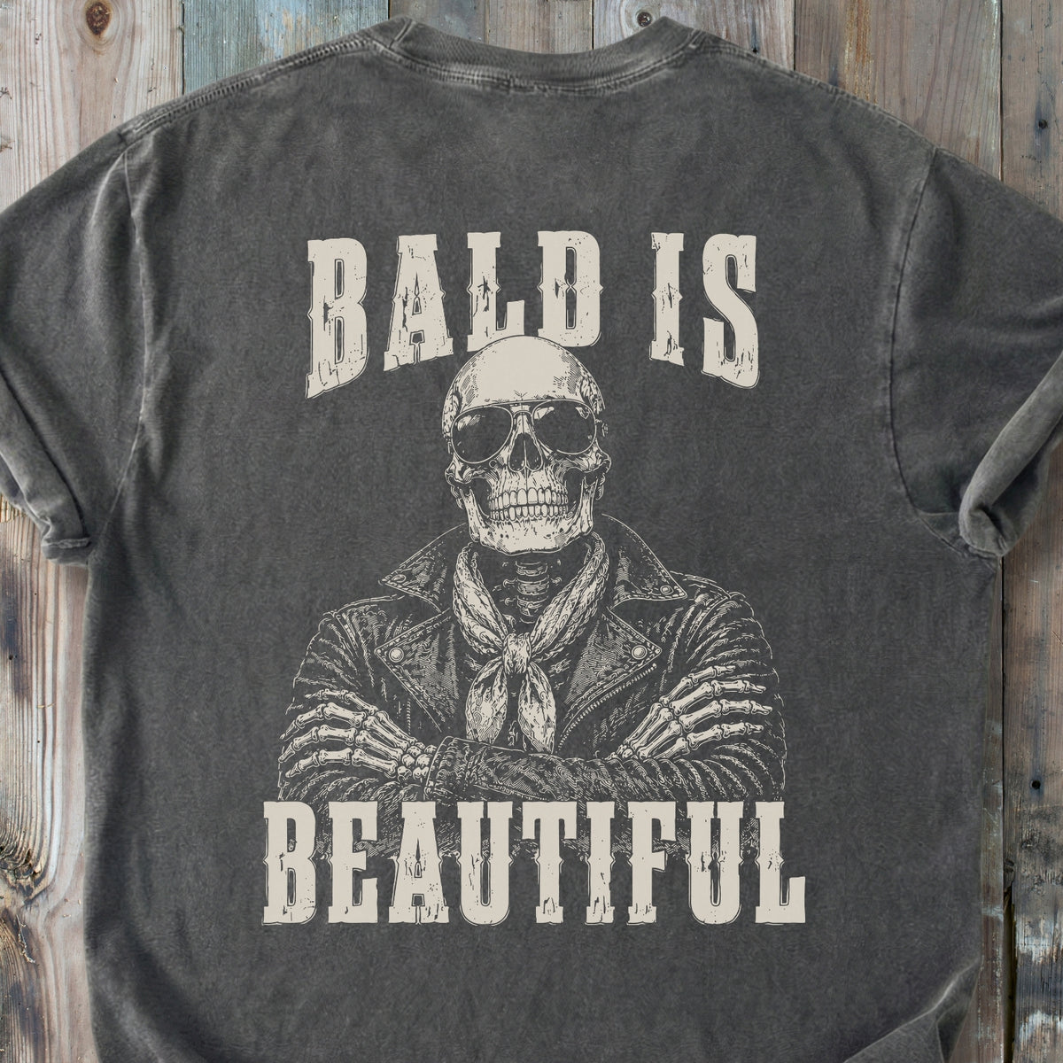 Bald Is Beautiful BACK PRINT - Premium Heavyweight Tee