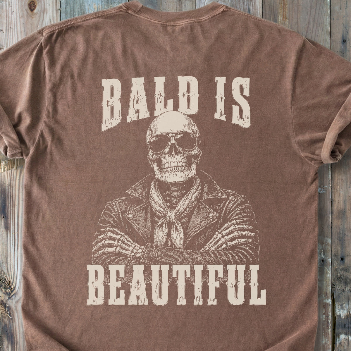 Bald Is Beautiful BACK PRINT - Premium Heavyweight Tee