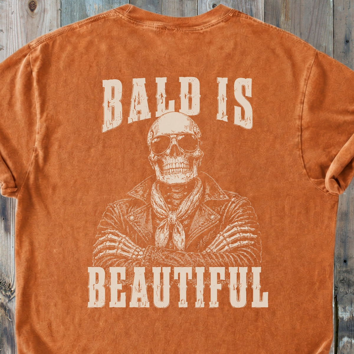 Bald Is Beautiful BACK PRINT - Premium Heavyweight Tee