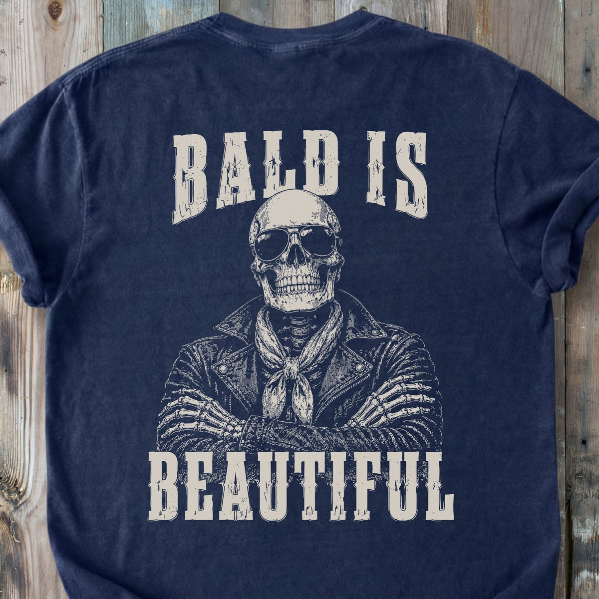 Bald Is Beautiful BACK PRINT - Premium Heavyweight Tee