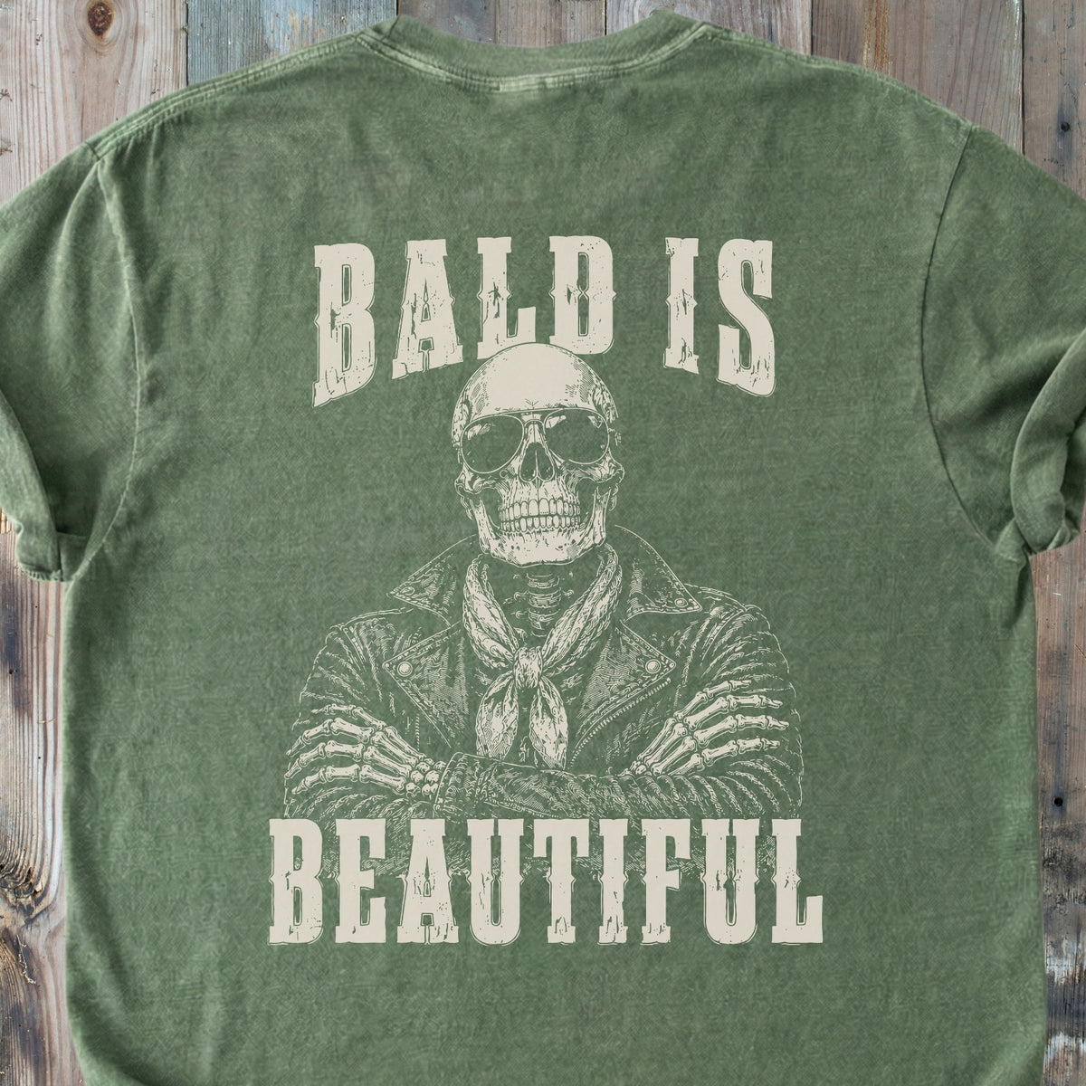 Bald Is Beautiful BACK PRINT - Premium Heavyweight Tee