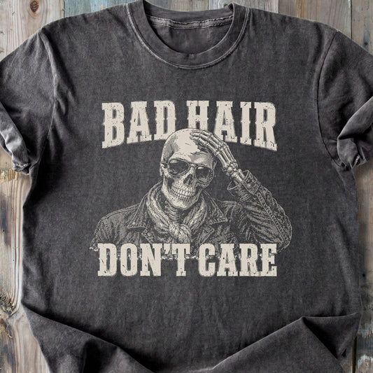 Bad Hair Don't Care - Premium Heavyweight Tee