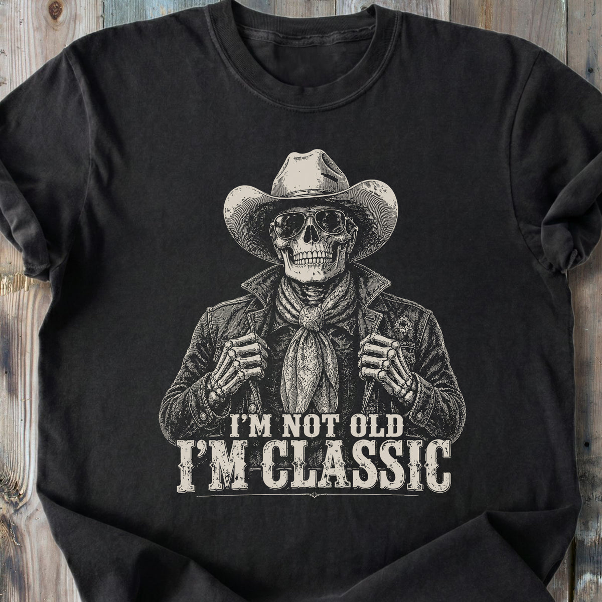 I'm Not Old Skeleton - Premium Heavyweight Tee