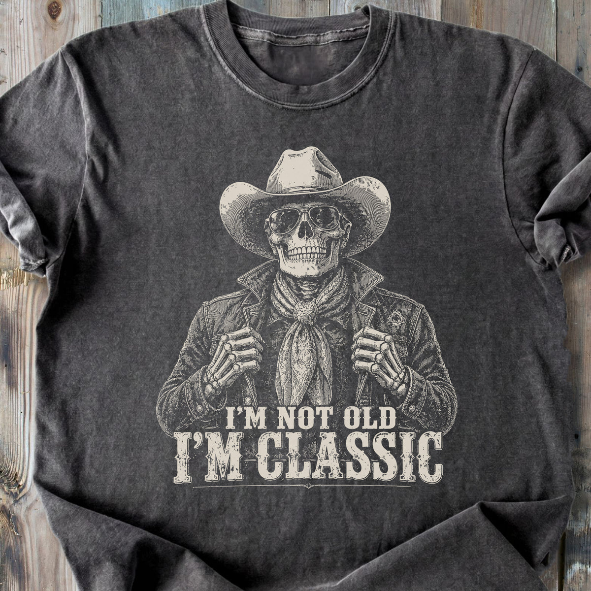 I'm Not Old Skeleton - Premium Heavyweight Tee