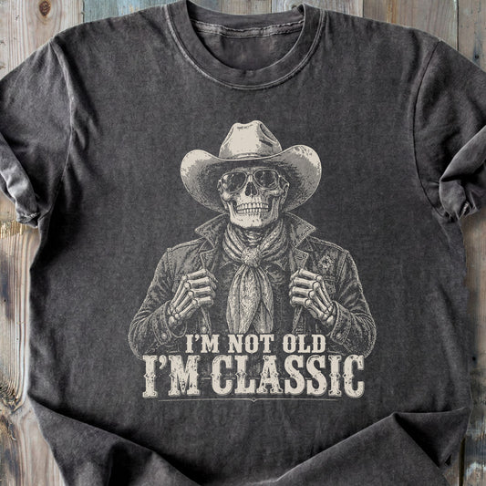 I'm Not Old Skeleton - Premium Heavyweight Tee