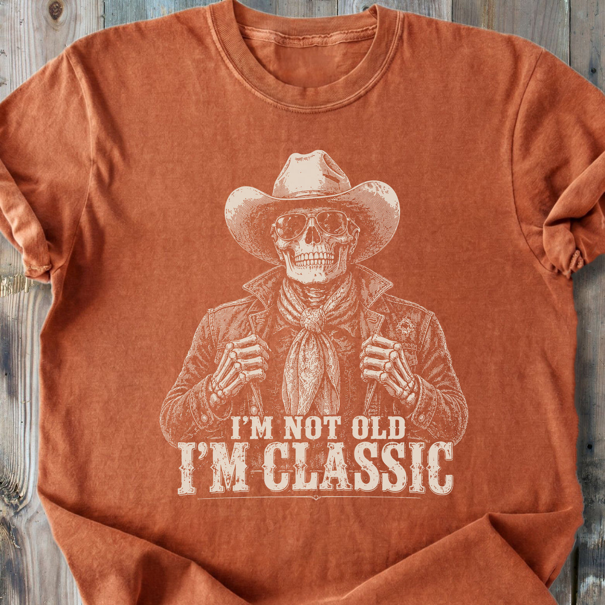 I'm Not Old Skeleton - Premium Heavyweight Tee