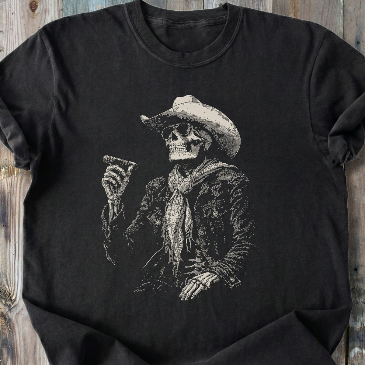 Skeleton Smoke Break - Premium Heavyweight Tee