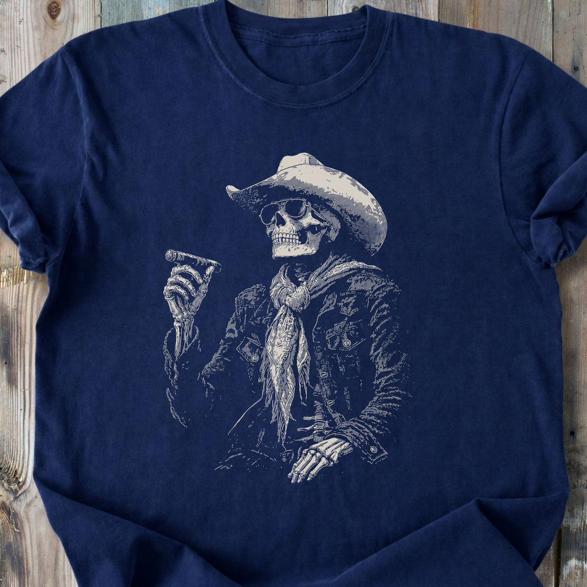 Skeleton Smoke Break - Premium Heavyweight Tee