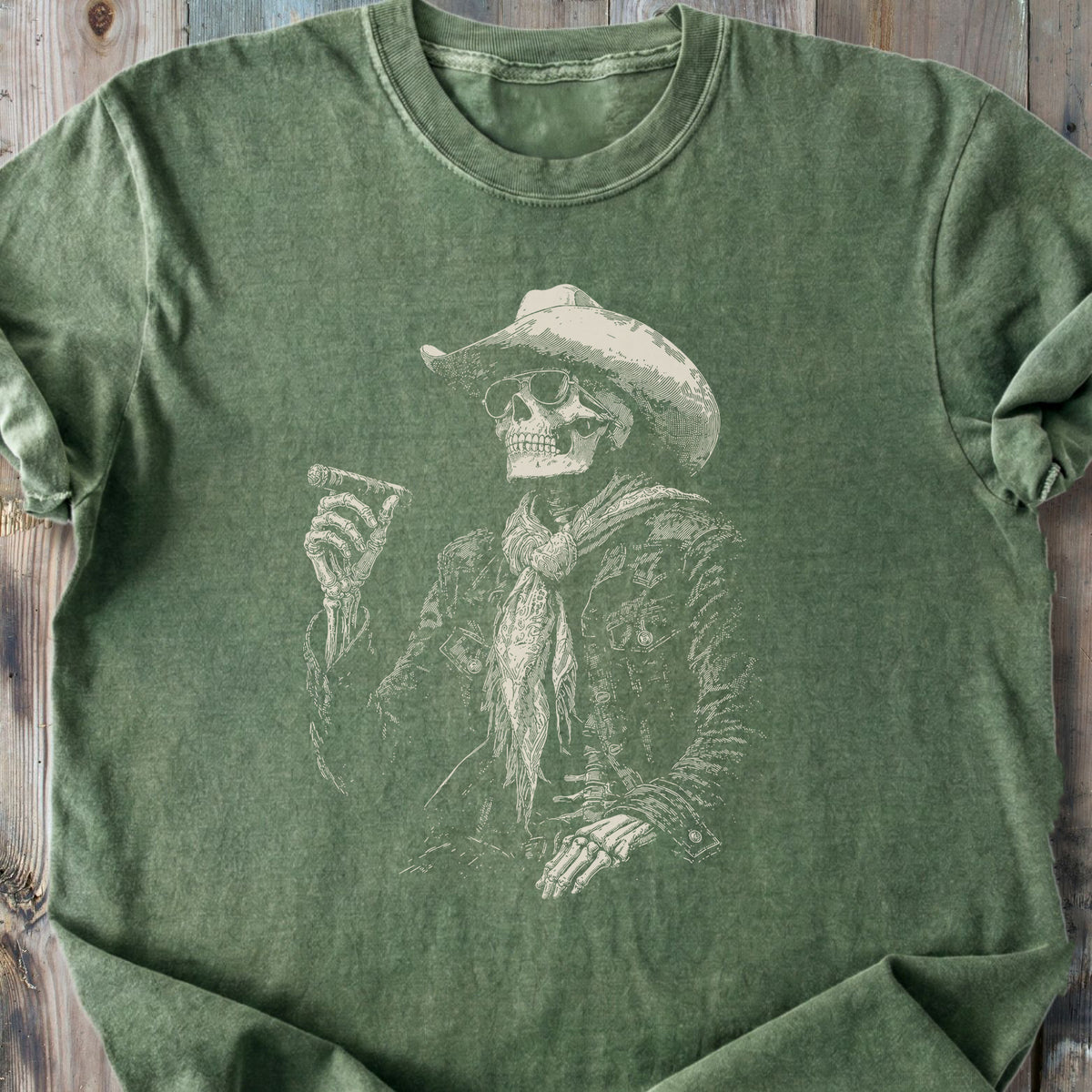 Skeleton Smoke Break - Premium Heavyweight Tee