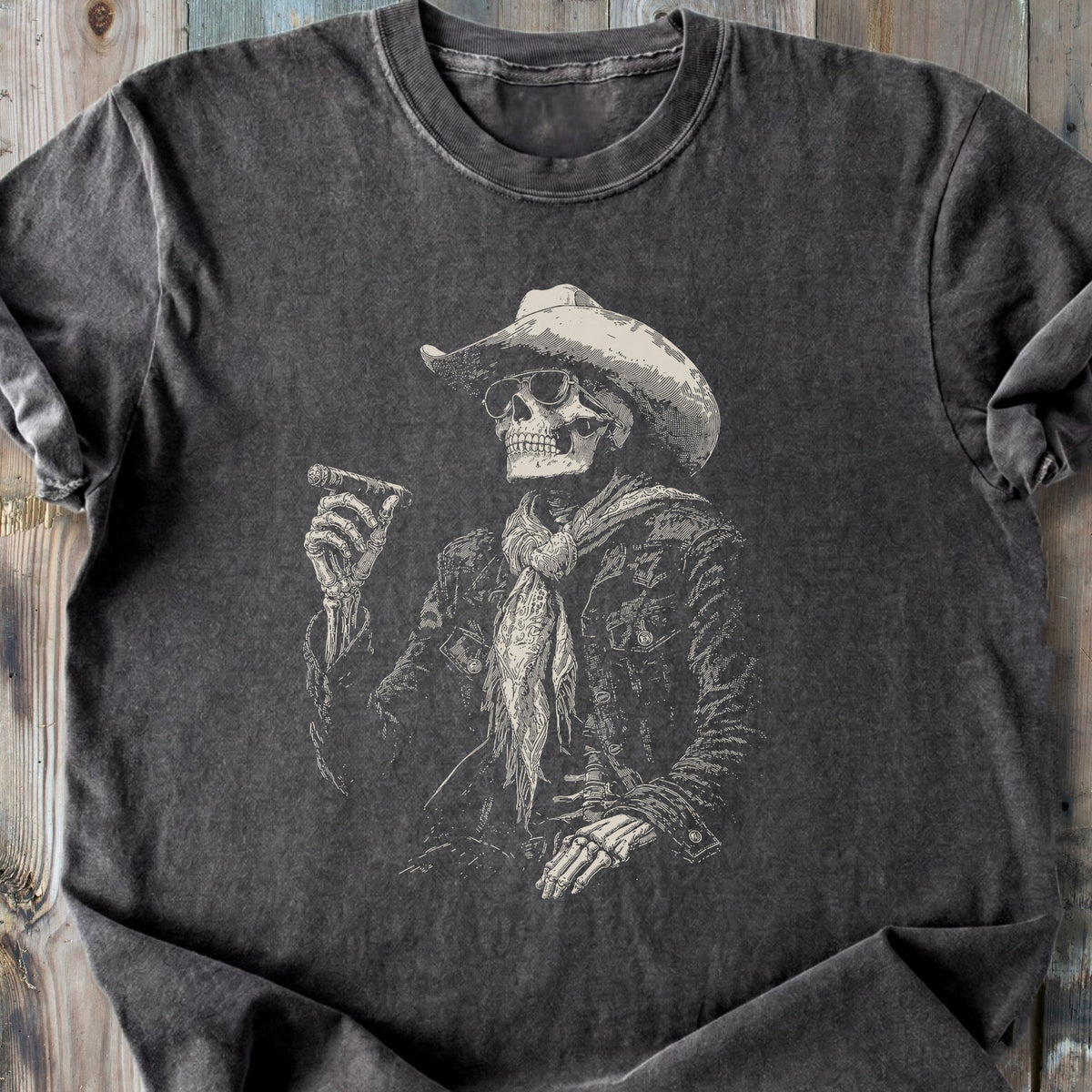 Skeleton Smoke Break - Premium Heavyweight Tee
