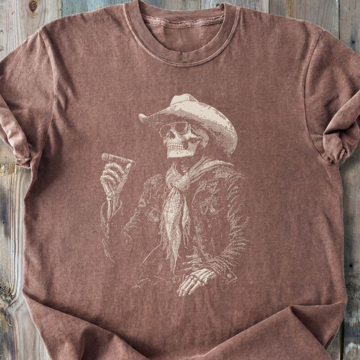 Skeleton Smoke Break - Premium Heavyweight Tee