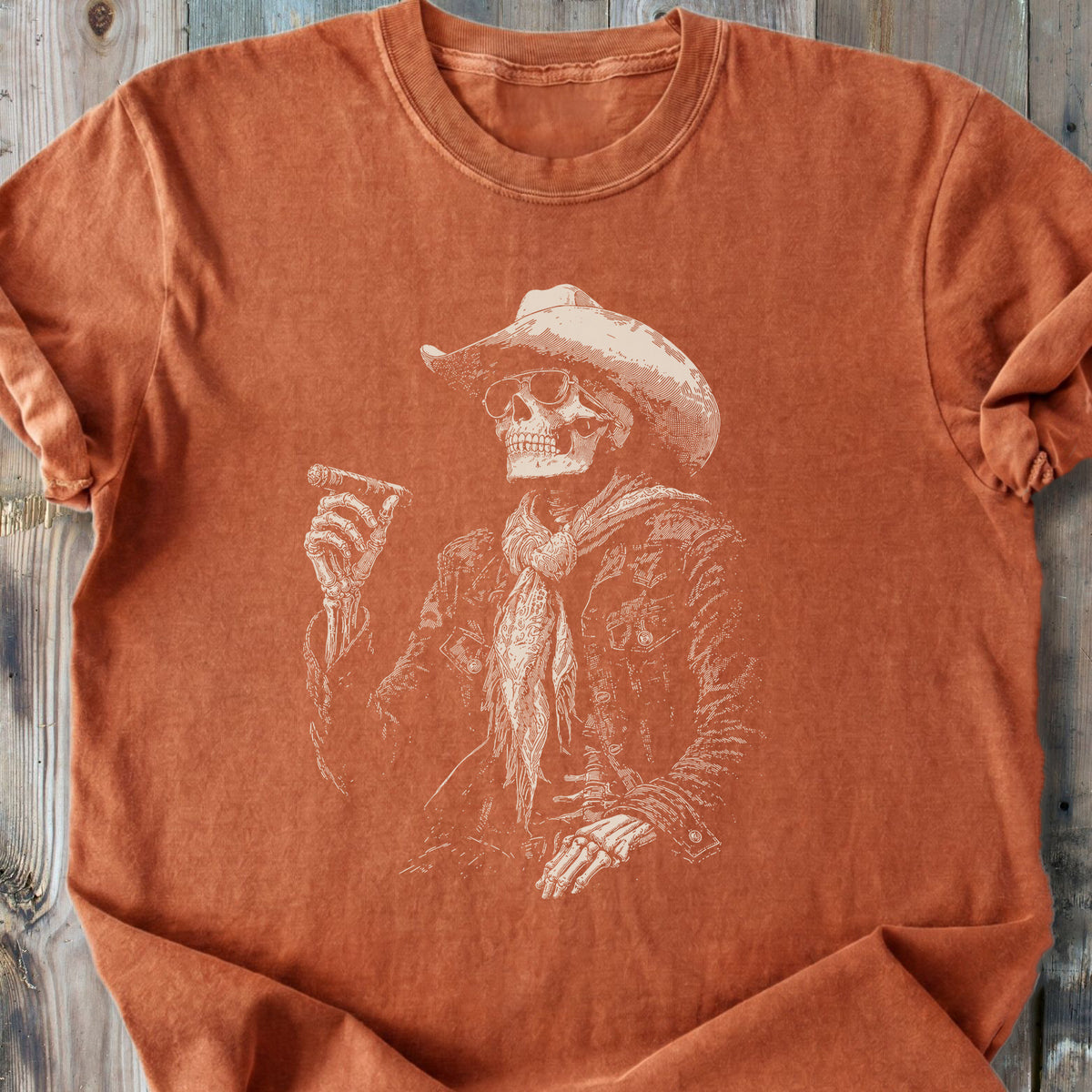 Skeleton Smoke Break - Premium Heavyweight Tee