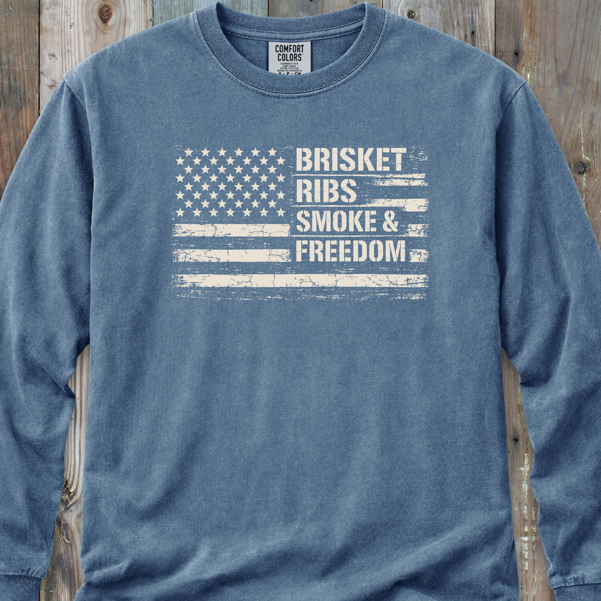 Brisket, Ribs, Smoke & Freedom - Long-Sleeve Tee