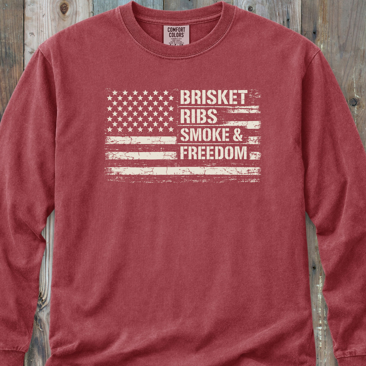 Brisket, Ribs, Smoke & Freedom - Long-Sleeve Tee