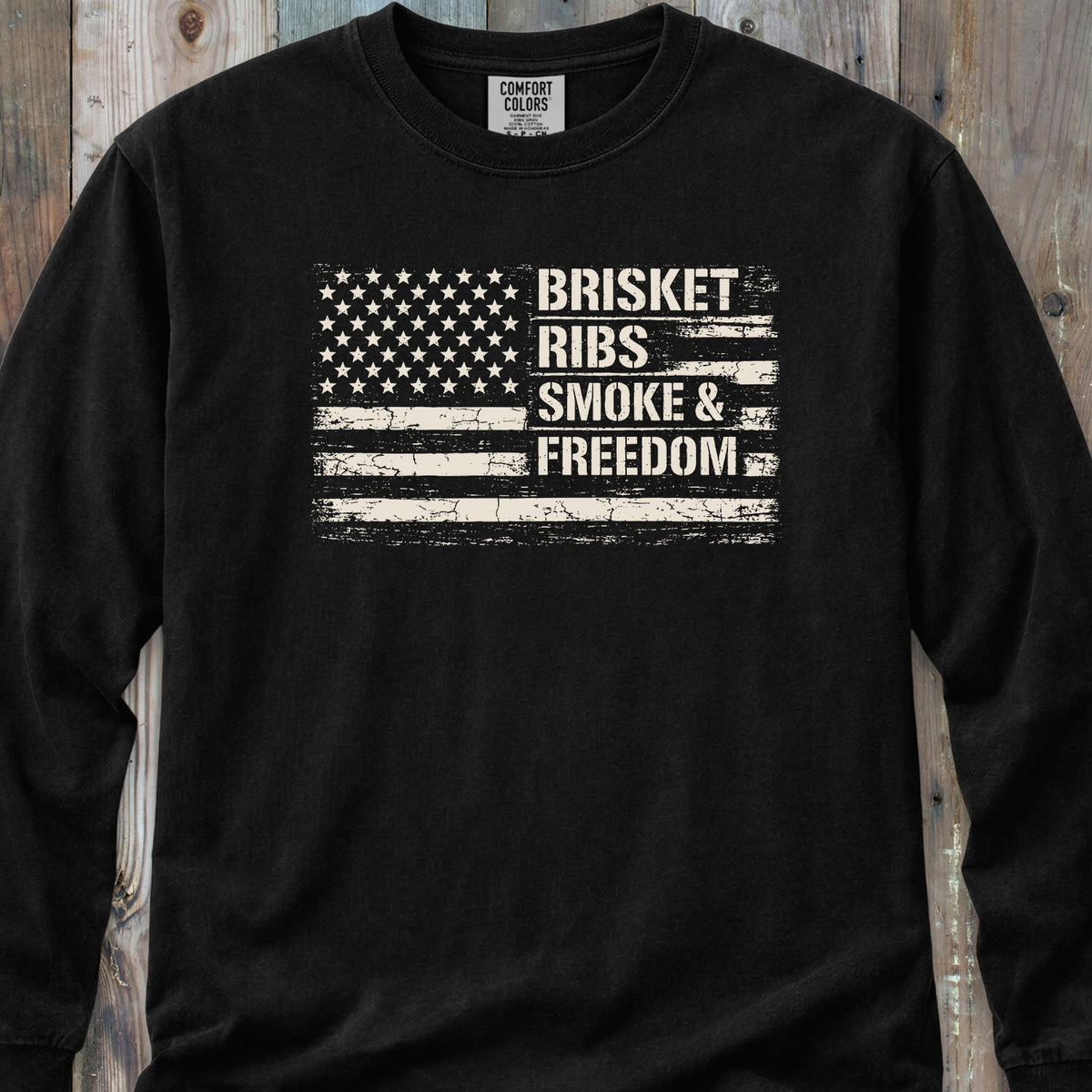 Brisket, Ribs, Smoke & Freedom - Long-Sleeve Tee