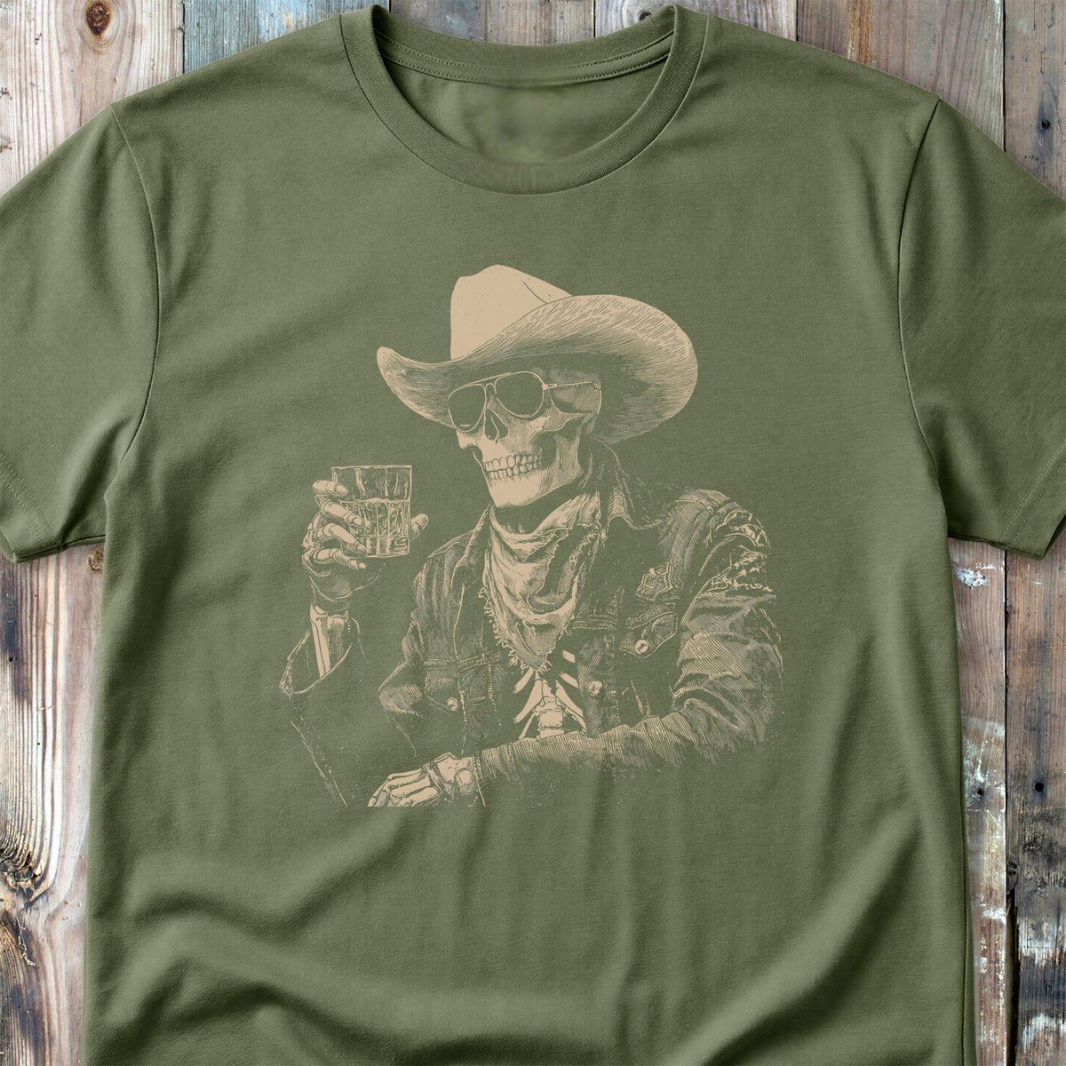 Cheers Skeleton Cowboy - Classic T-Shirt