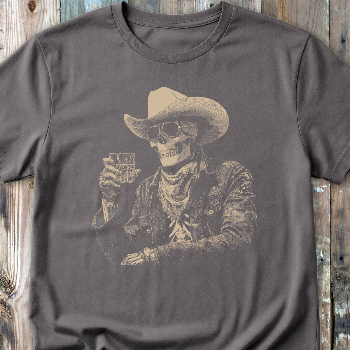 Cheers Skeleton Cowboy - Classic T-Shirt