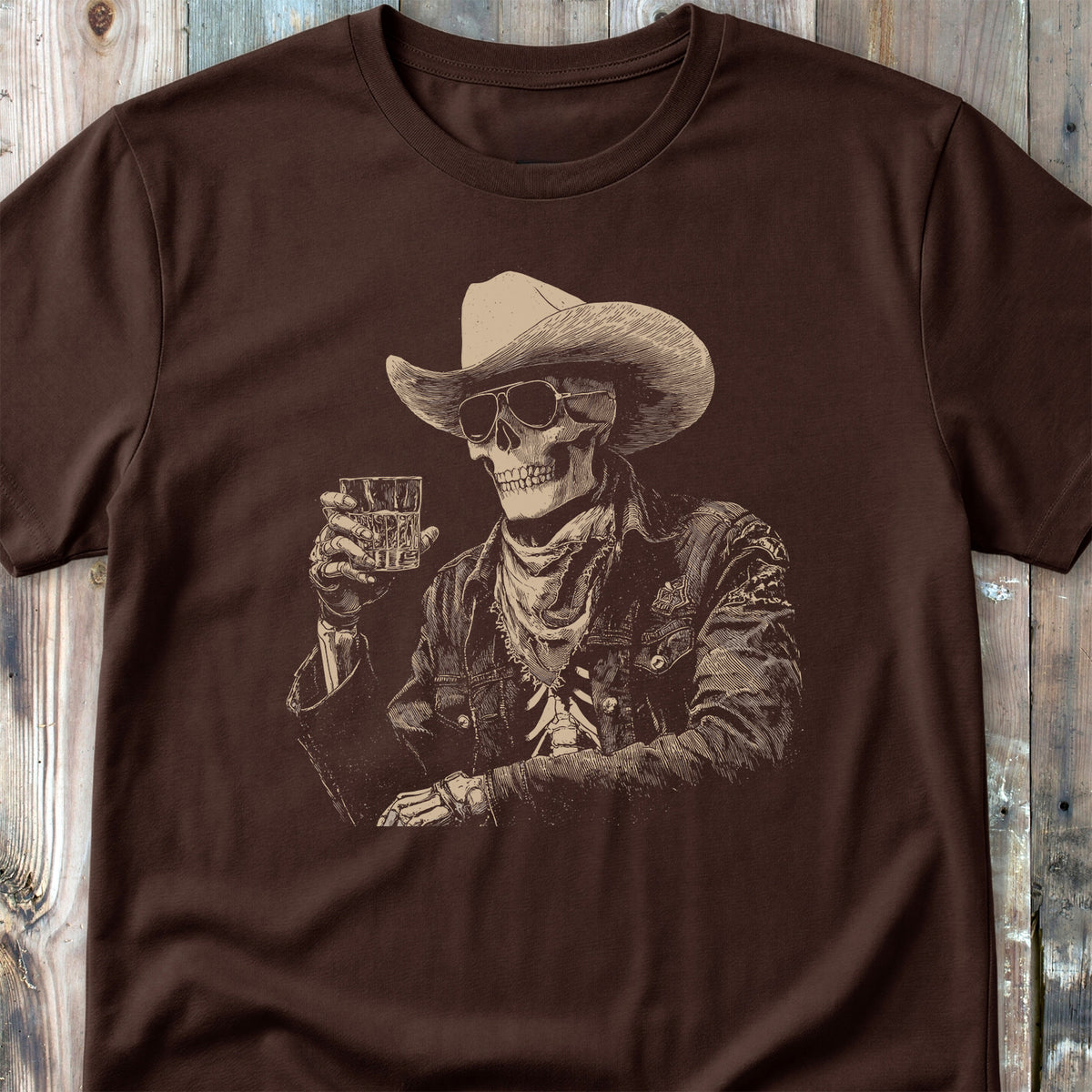 Cheers Skeleton Cowboy - Classic T-Shirt