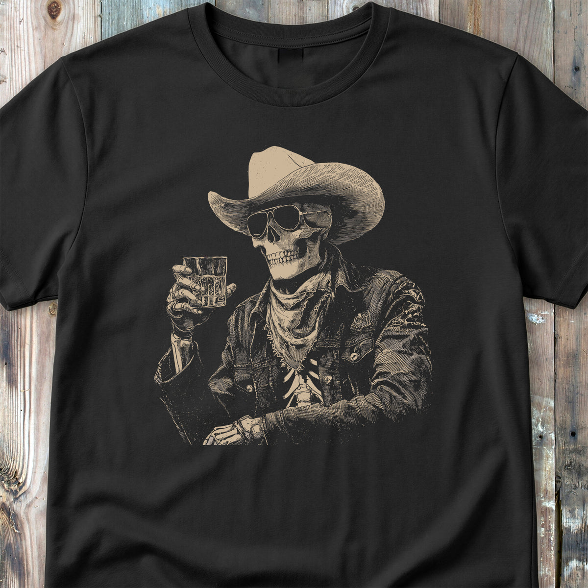 Cheers Skeleton Cowboy - Classic T-Shirt