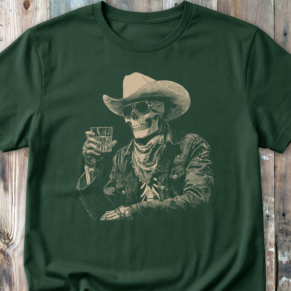Cheers Skeleton Cowboy - Classic T-Shirt