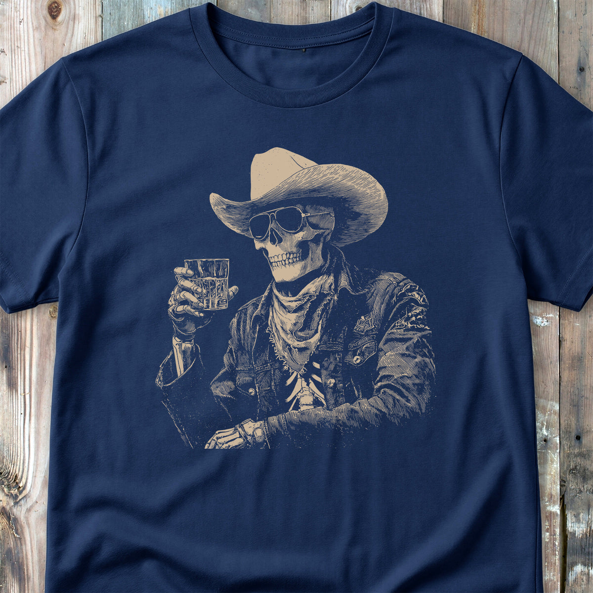 Cheers Skeleton Cowboy - Classic T-Shirt